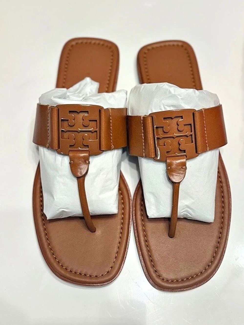 Tory Burch Miller Leather Sandals Brown US 8 NWT